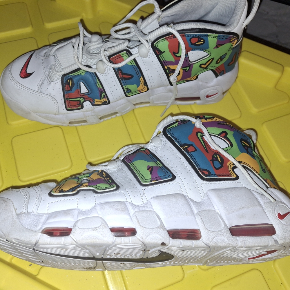 Nike Kids' White Multicolor Air More Uptempo Sneakers